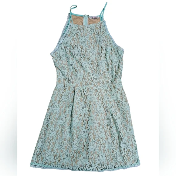 Dainty Hooligan Women's Mint Lace Skater Dress Medium Lined Floral Party Cute - Picture 2 of 7